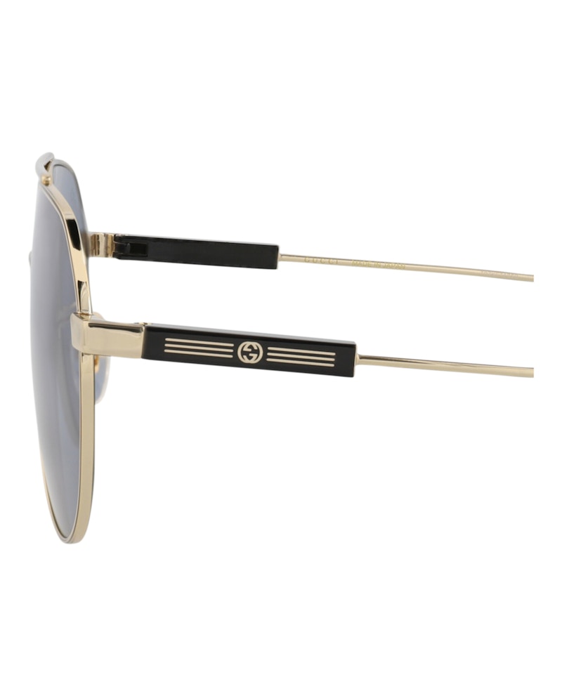 Gucci Aviator-Frame Metal Sunglasses Gold/Gold/Grey (GG1311S-30013897-003)