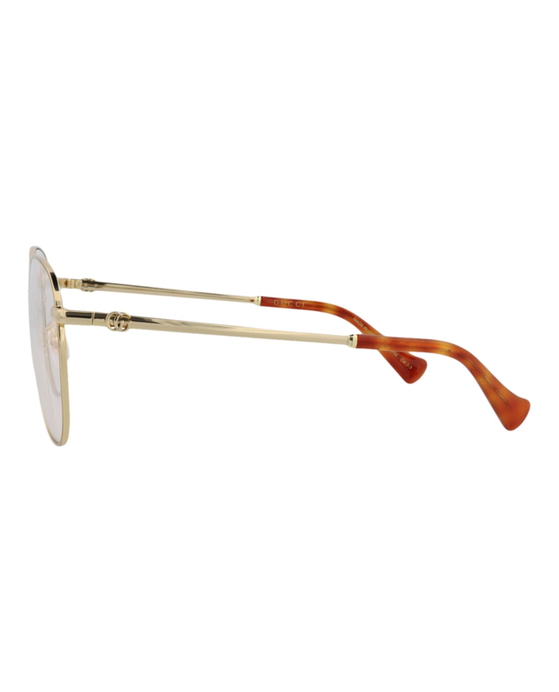Gucci Aviator-Frame Metal Sunglasses Gold Gold Transparent (GG1419S-30014428-004)