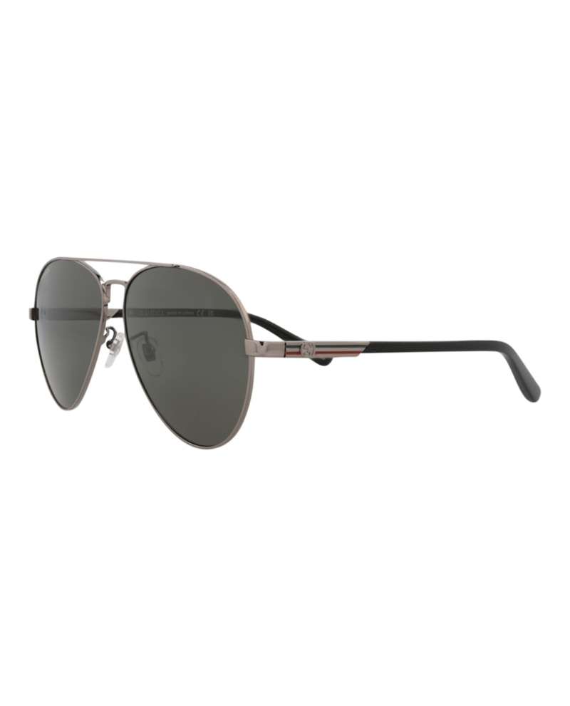 Gucci Aviator-Frame Metal Sunglasses Ruthenium/Black/Grey (GG1288SA-30013891-001)