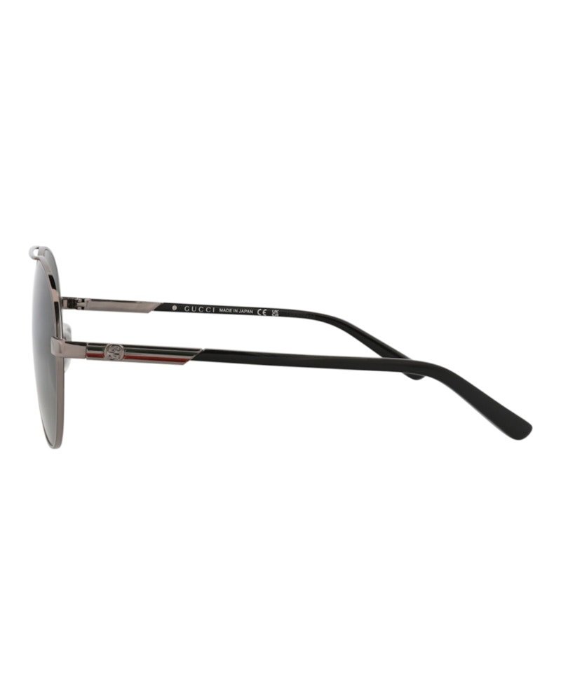 Gucci Aviator-Frame Metal Sunglasses Ruthenium/Black/Grey (GG1288SA-30013891-001)