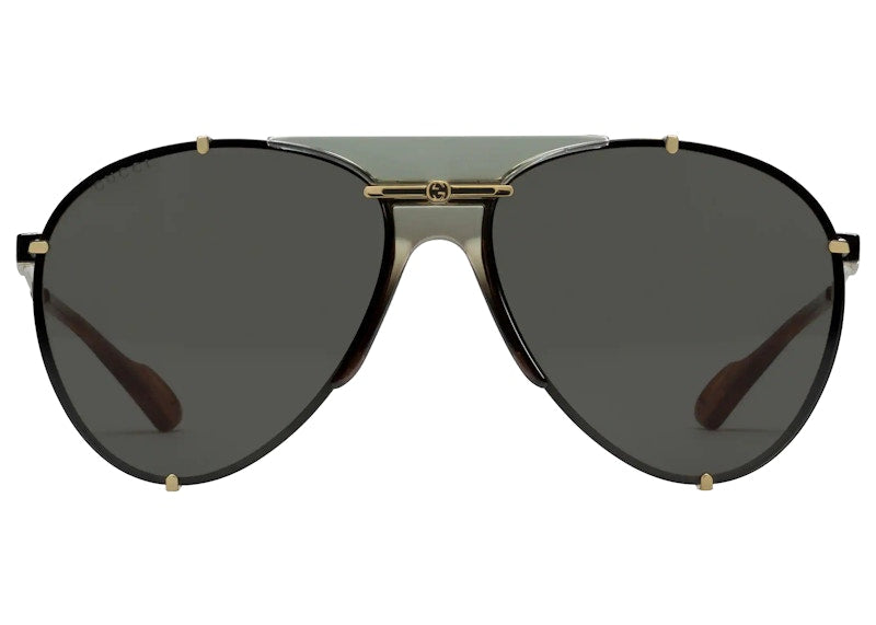 Gucci Aviator Metal Sunglasses Ruthenium Grey (624148 I3330 8012)