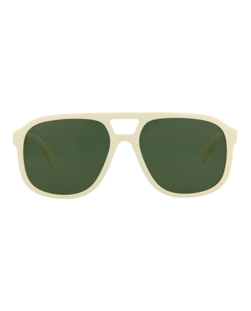 Gucci Aviator-Style Acetate Sunglasses Ivory Ivory Green (GG1188S-30013436-005)