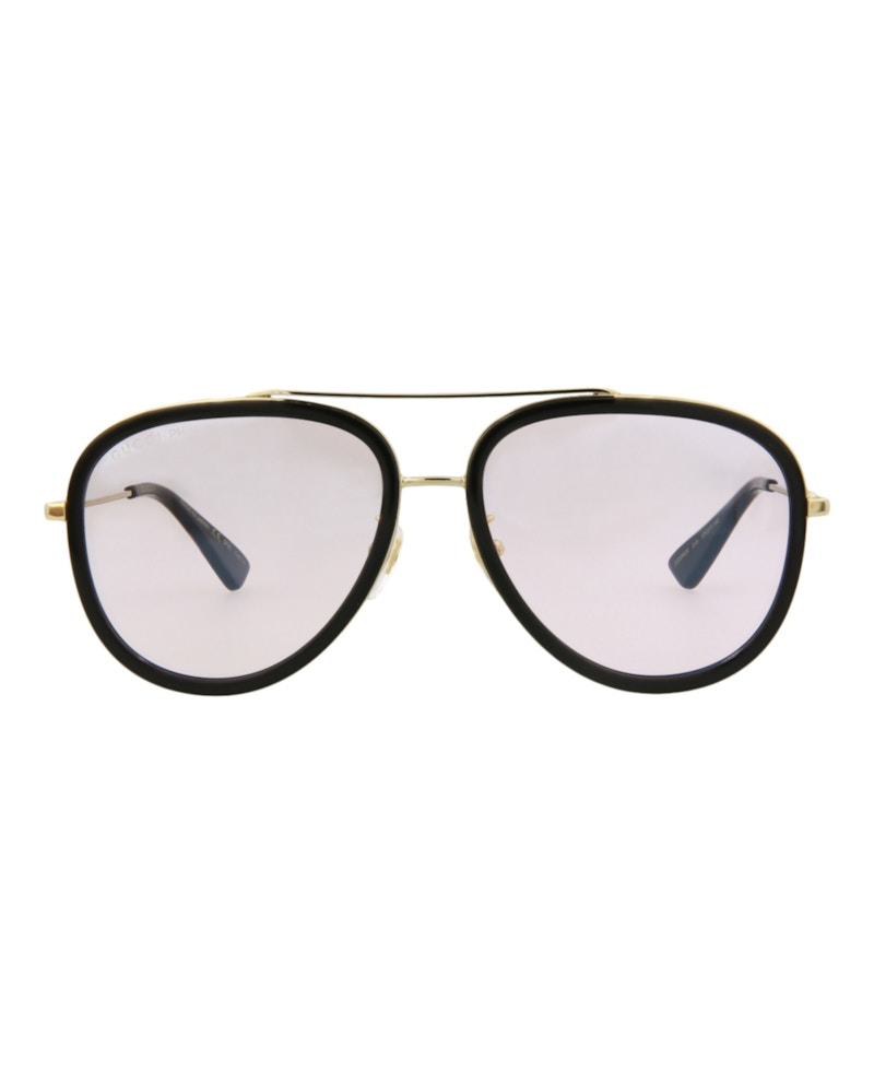 Gucci Aviator-Style Metal Sunglasses Gold/Gold/Pink (GG0062S-30001035-019)