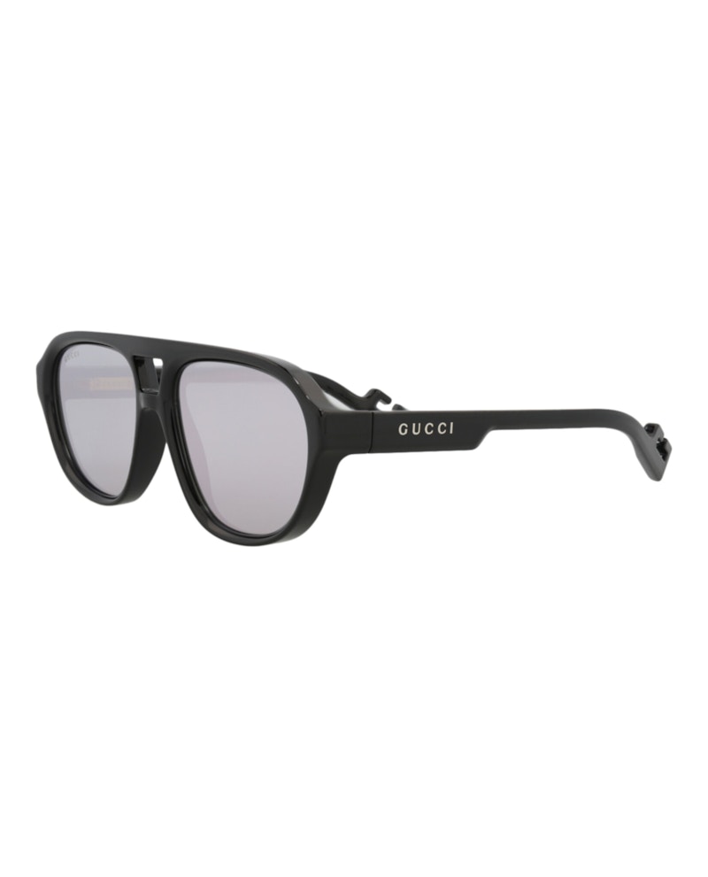 Gucci Aviator Sunglasses Black/Black/Silver (GG1239S-30013509-002)