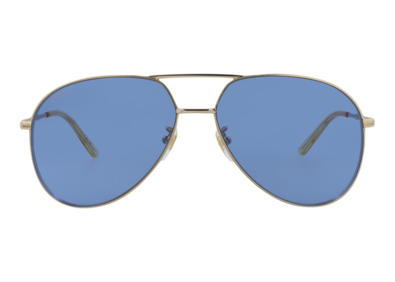 Gucci Aviator Sunglasses Gold/Blue (GG0356S-30002943-009)