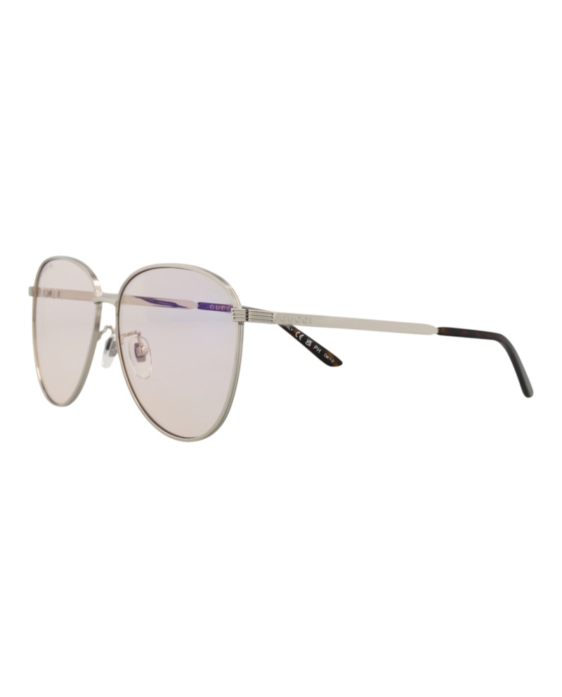 Gucci Aviator Sunglasses Silver/Silver/Yellow (GG0945SA-30010554-005)