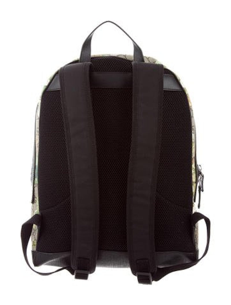 Gucci GG Supreme Backpack GG Supreme Floral Print Beige/Ebony/Green