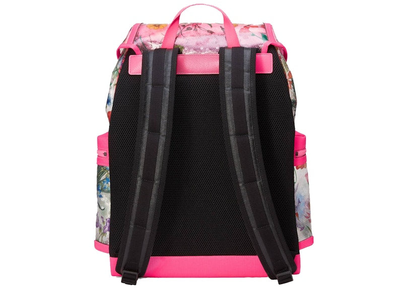 Gucci Backpack Flora Vinyl Medium Pink