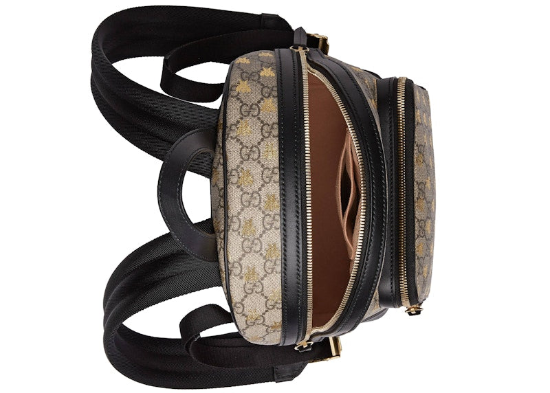 Gucci Backpack GG Supreme Gold Bees Small Beige/Ebony/Black