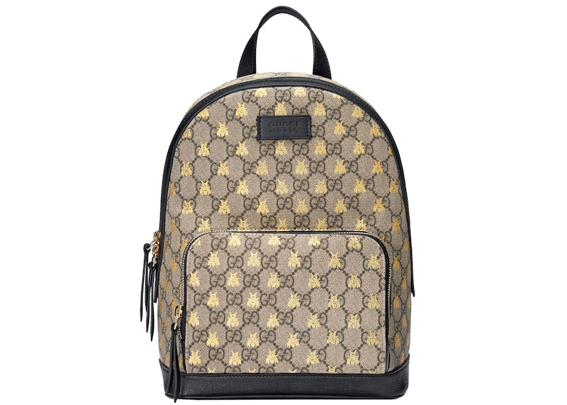 Gucci Backpack GG Supreme Gold Bees Small Beige/Ebony/Black