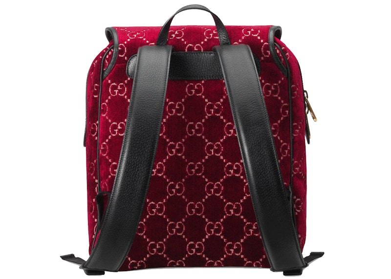Gucci Backpack GG Velvet Small Red