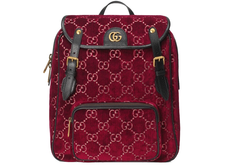 Gucci Backpack GG Velvet Small Red