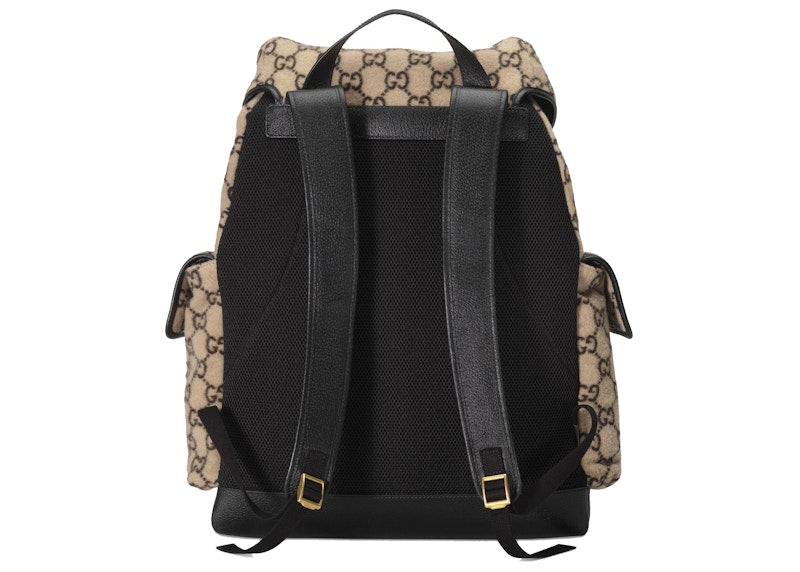 Gucci Backpack GG Wool Large Beige/Ebony