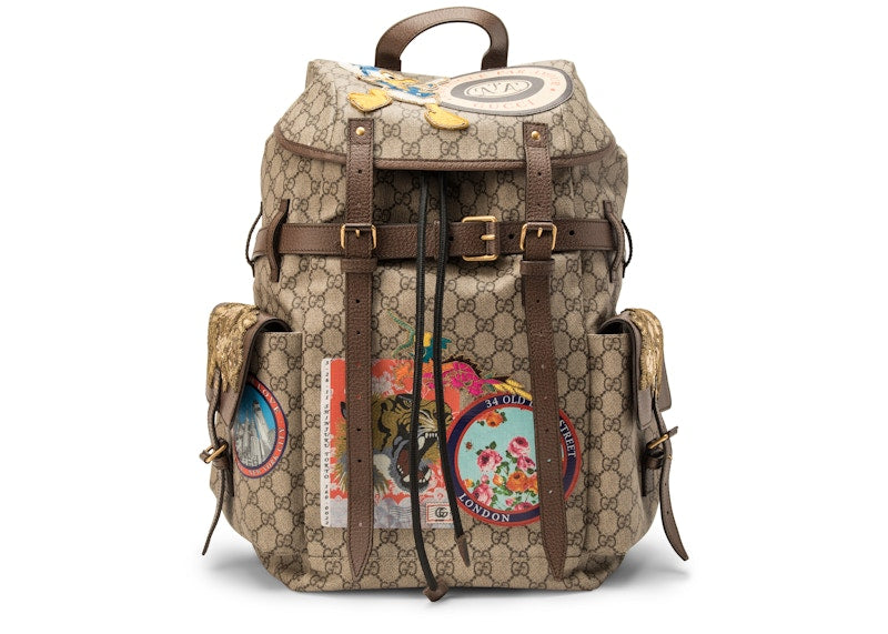 Gucci Soft Backpack GG Supreme Donald Duck Beige/Ebony