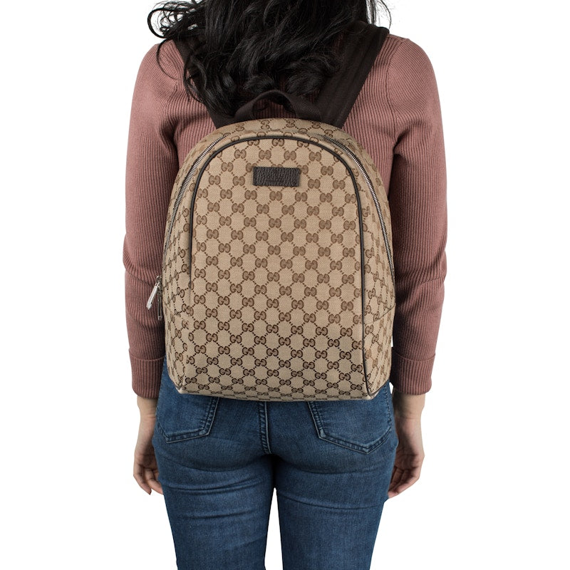 Gucci Top Zip Backpack Monogram GG Beige/Brown