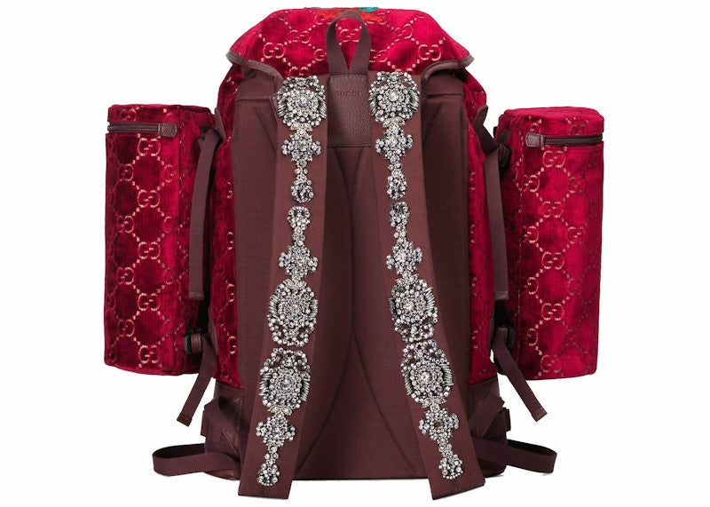 Gucci Backpack Velvet Large Red
