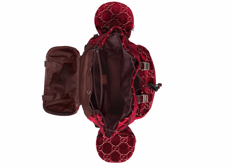 Gucci Backpack Velvet Large Red