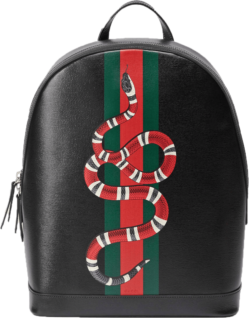 Gucci Web and Kingsnake Backpack Black