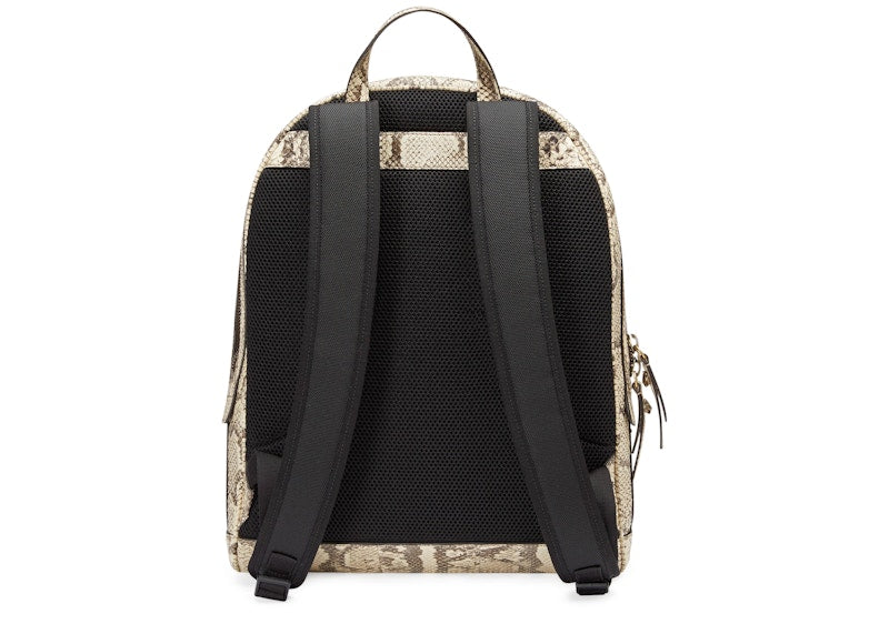 Gucci Web Animalier Python Backpack Python Skin Web Detail Yellow/Green/Red