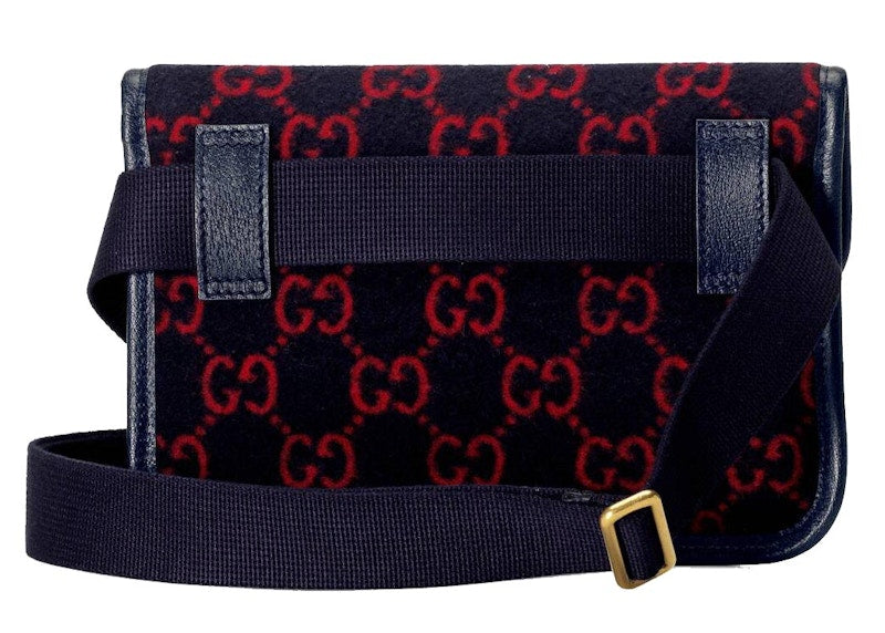 Gucci Belt Bag GG Wool Blue/Red
