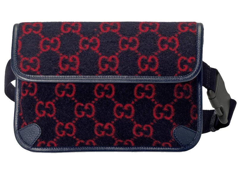 Gucci Belt Bag GG Wool Blue/Red