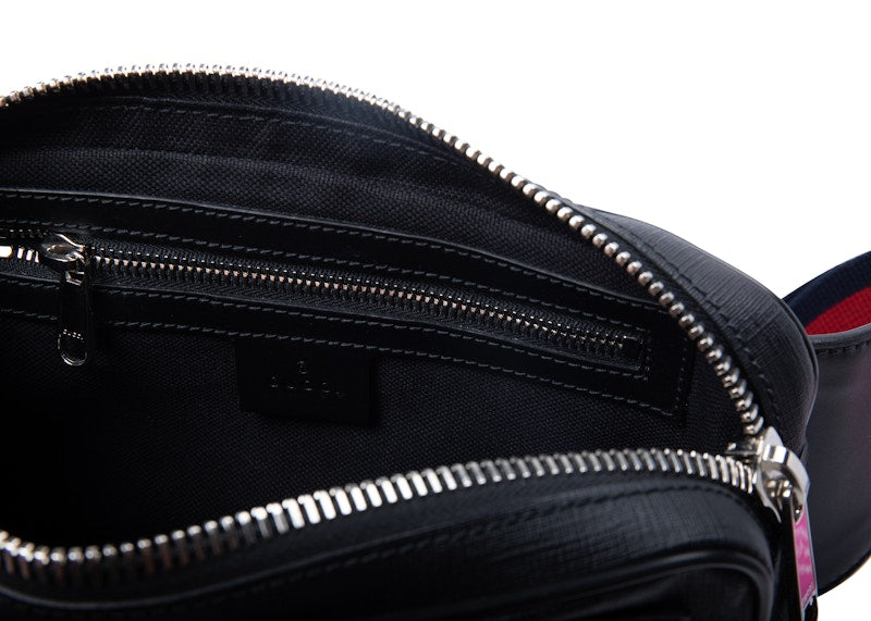 Gucci Belt Bag Soft GG Supreme Web Strap Black Red