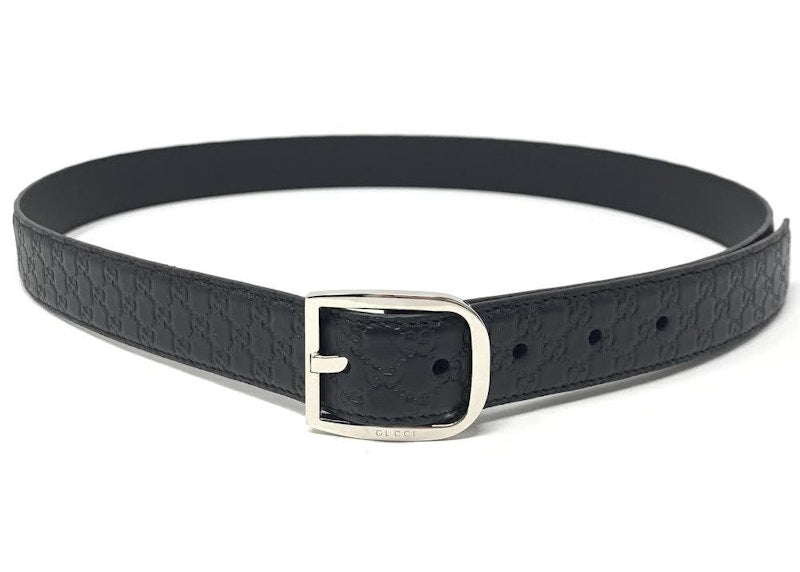 Gucci Belt Guccissima Leather 1.25 Width Black