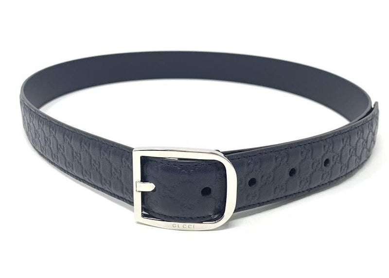Gucci Belt Guccissima Leather 1.25 Width Navy