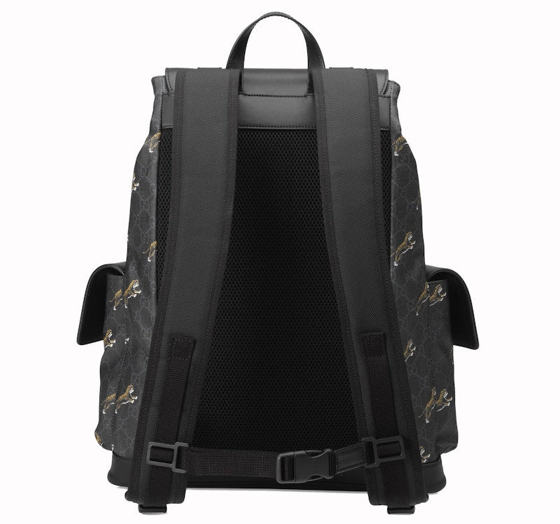 Gucci Bestiary Backpack GG Supreme Tigers Black/Grey