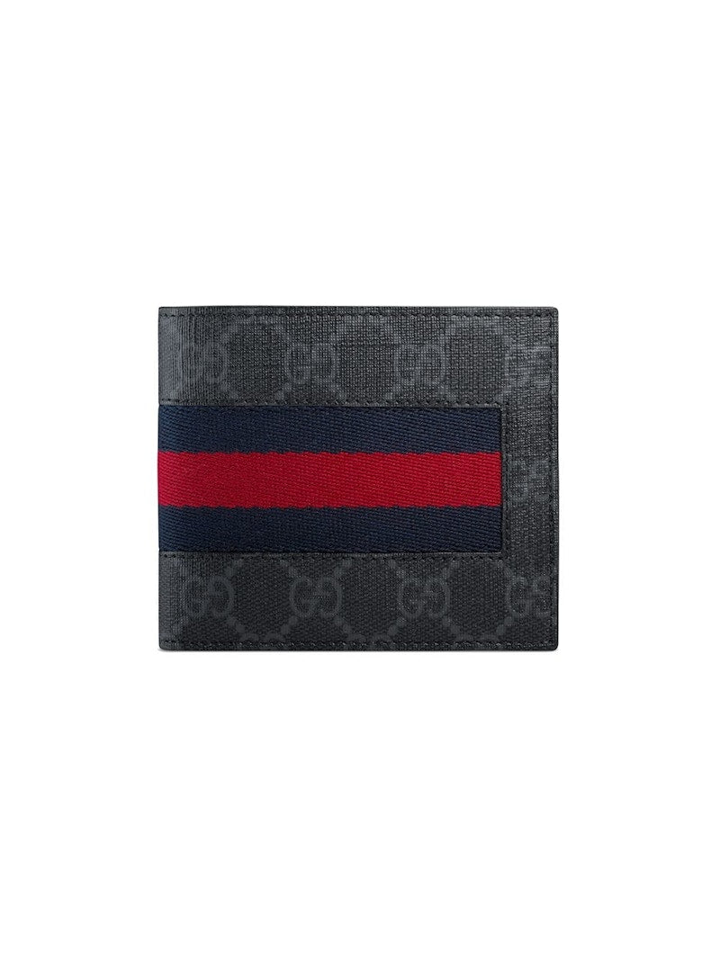 Gucci Bifold Coin Wallet GG Supreme Web Black