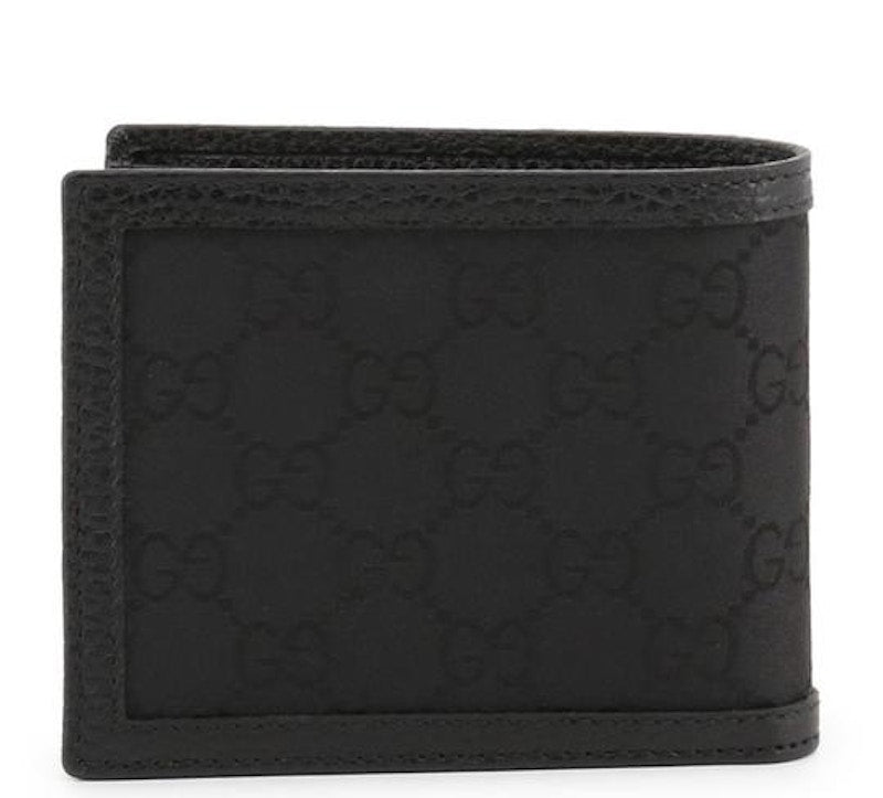 Gucci Bifold Wallet GG Nylon With Coin Pouch Black