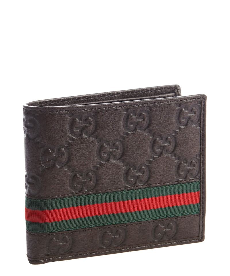 Gucci Bifold Wallet Signature Web Brown