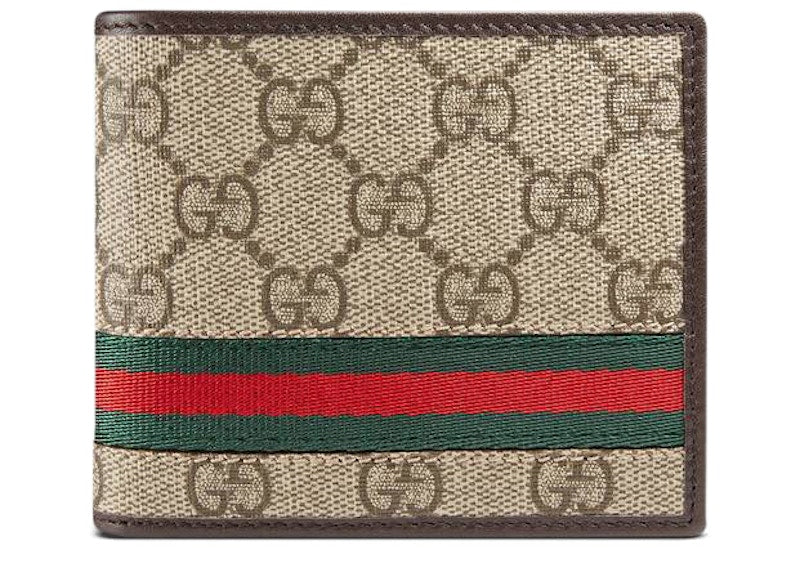 Gucci Bifold Wallet Supreme Web Beige/Ebony