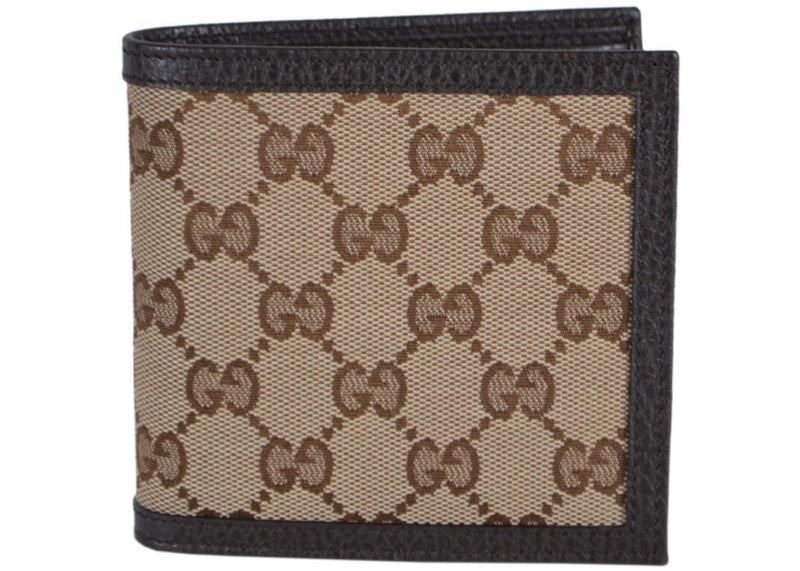 Gucci Bifold Wallet with Coin Pouch GG Supreme Beige Ebony