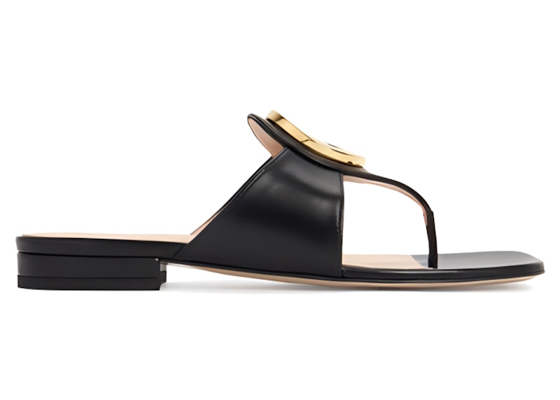 Gucci Blondie Thong Leather Sandals Black (Women's)