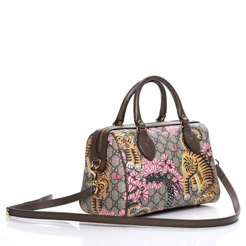 Gucci Convertible Boston Monogram GG Supreme Bengal Print Small Brown/Pink/Orange/Black