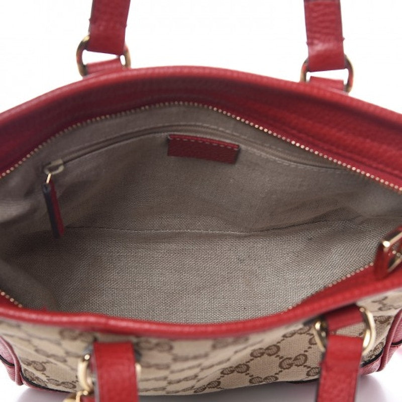 Gucci Bree Tote GG Supreme Small Beige/Red