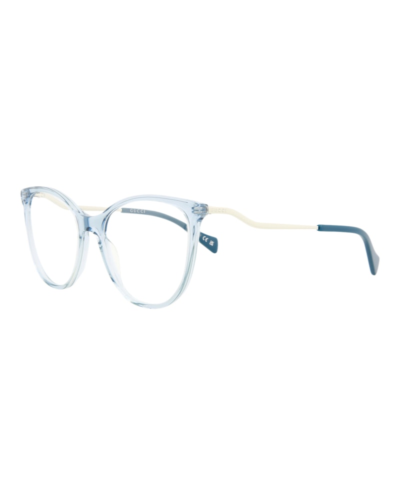 Gucci Cat Eye Eyeglasses Light Blue/Silver Transparent (GG1007O-30011762-006)