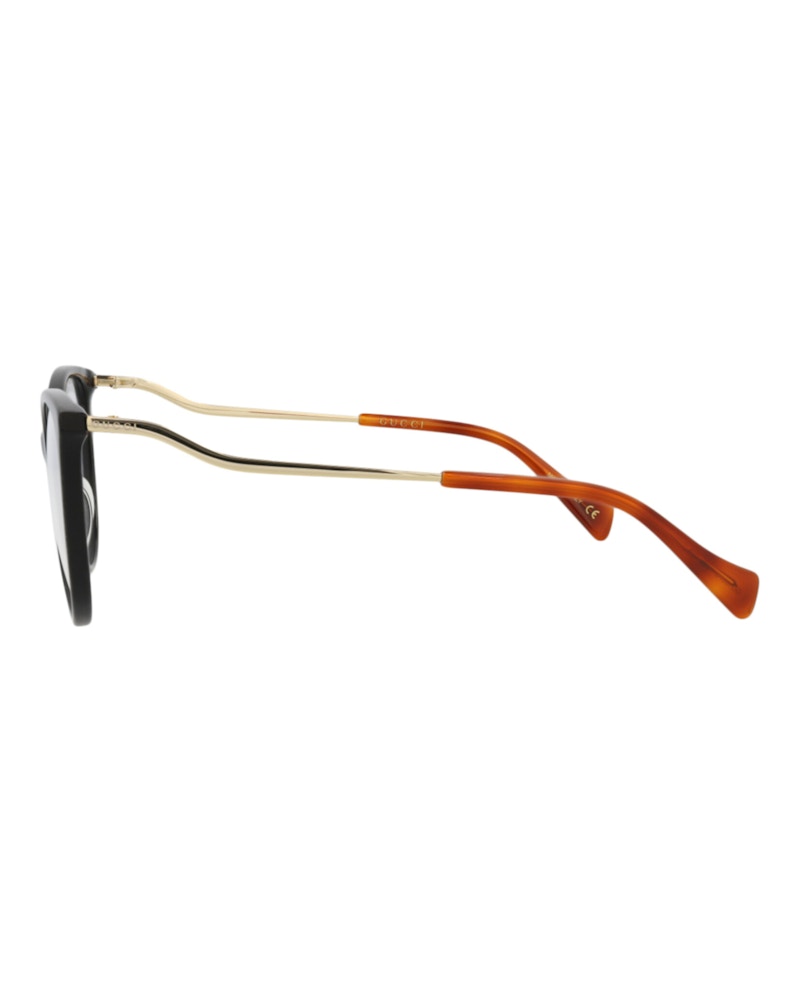 Gucci Cat Eye-Frame Acetate Optical Frames Black Gold Transparent (GG1007O-30011762-005)