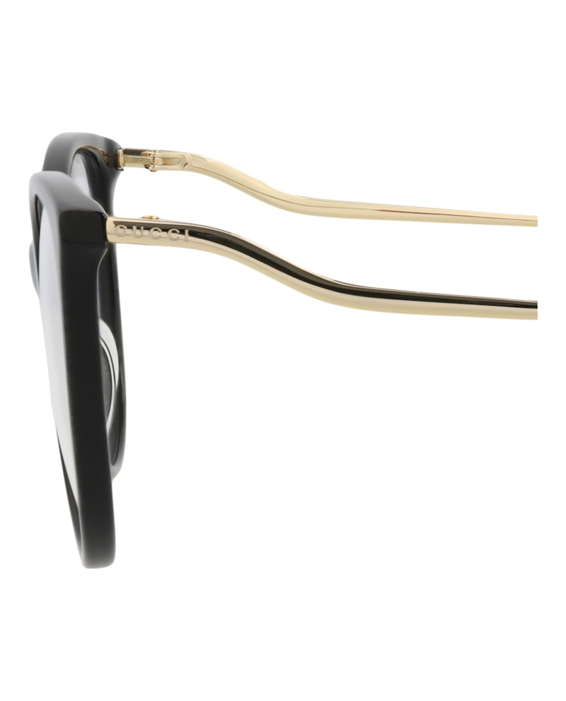 Gucci Cat Eye-Frame Acetate Optical Frames Black Gold Transparent (GG1007O-30011762-005)