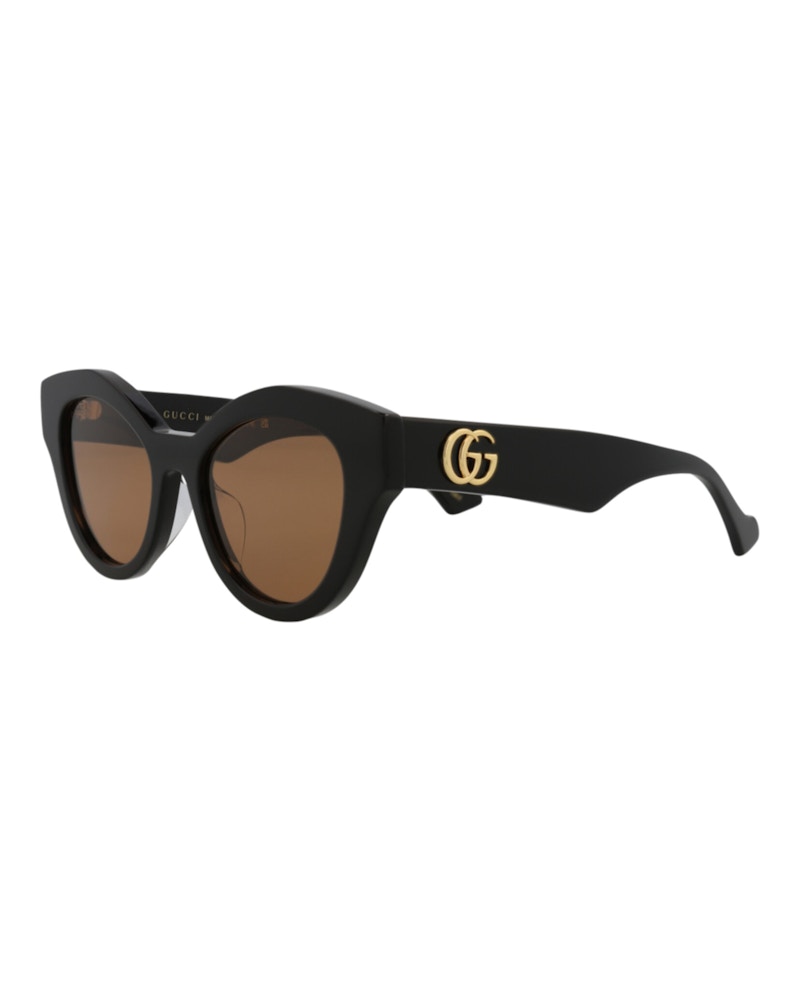 Gucci Cat Eye-Frame Acetate Sunglasses Black Black Brown (GG0957S-30011161-003)