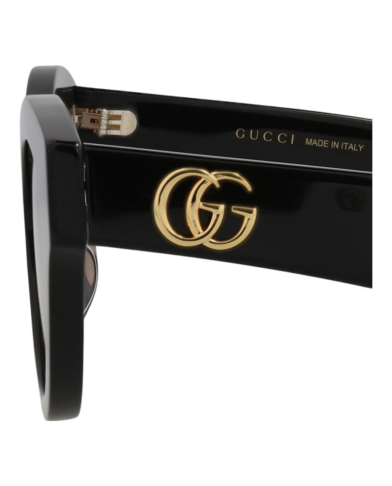 Gucci Cat Eye-Frame Acetate Sunglasses Black Black Brown (GG0957S-30011161-003)