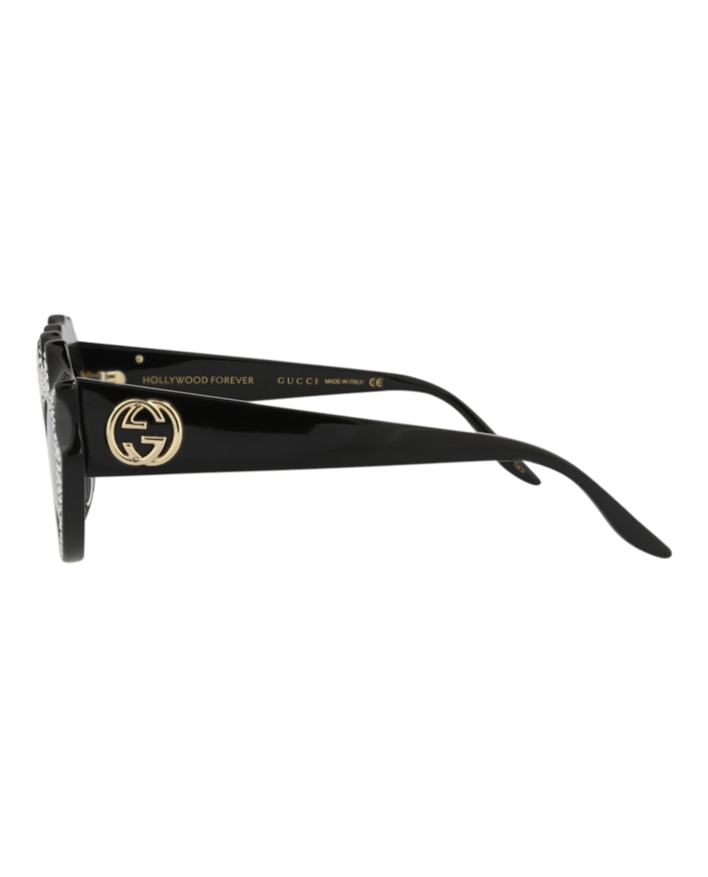 Gucci Cat Eye-Frame Acetate Sunglasses Black Black Grey (GG0781S-30009261-003)