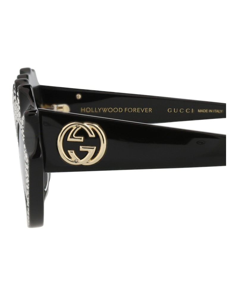 Gucci Cat Eye-Frame Acetate Sunglasses Black Black Grey (GG0781S-30009261-003)