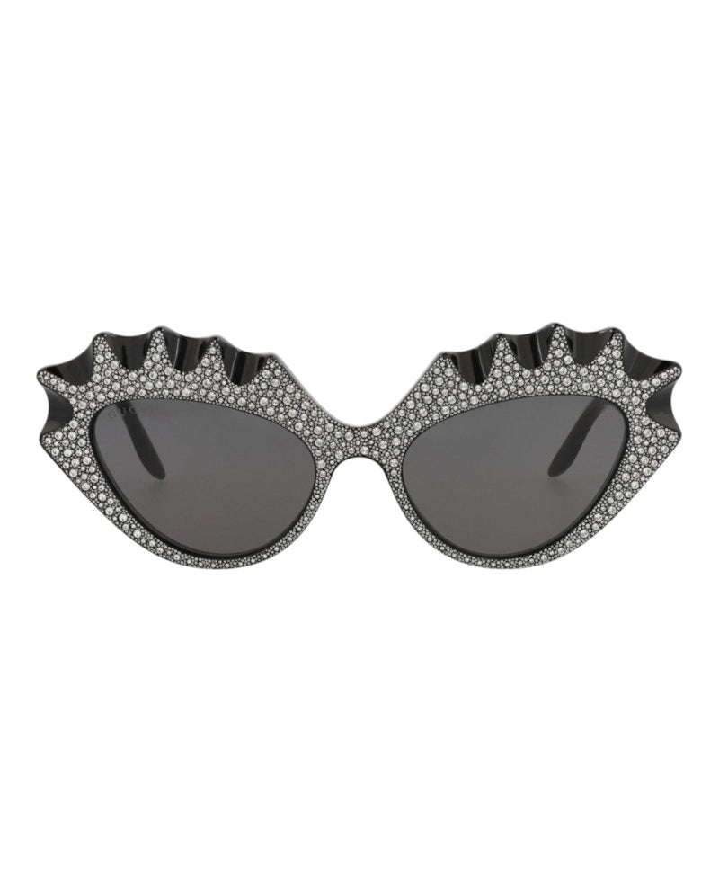Gucci Cat Eye-Frame Acetate Sunglasses Black Black Grey (GG0781S-30009261-003)