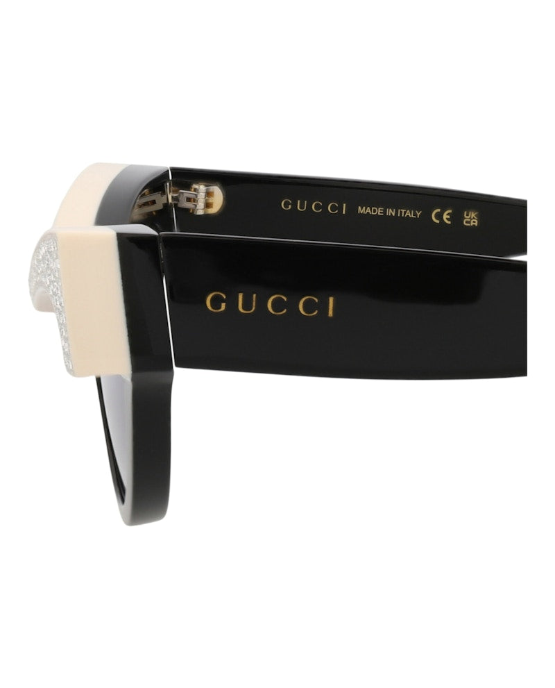 Gucci Cat Eye-Frame Acetate Sunglasses Black Black Violet (GG1167S-30012958-001)