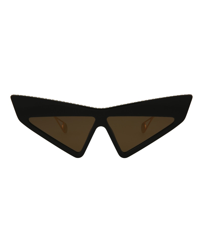 Gucci Cat Eye-Frame Acetate Sunglasses Black Gold Brown (GG0430S-30006314-002)