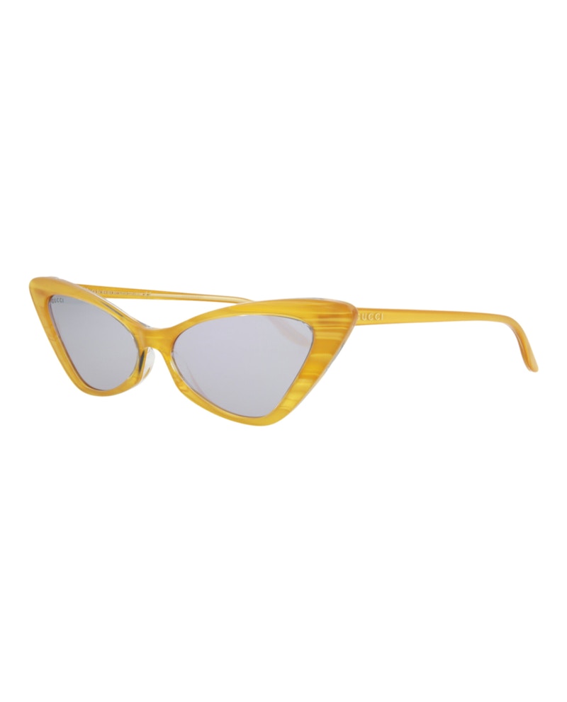 Gucci Cat Eye-Frame Acetate Sunglasses Yellow/Yellow/Silver (GG0708S-30008739-002)