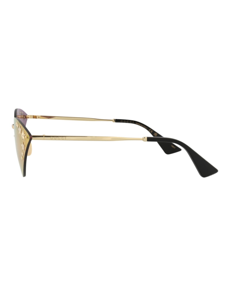 Gucci Cat Eye-Frame Metal Sunglasses Gold Gold Pink (GG0898S-30010504-003)