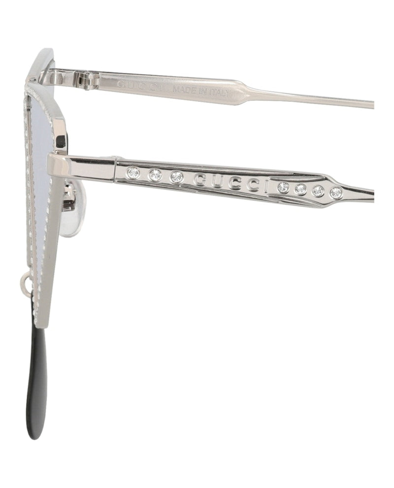 Gucci Cat Eye-Frame Metal Sunglasses Silver Silver Silver (GG1252S-30013616-001)